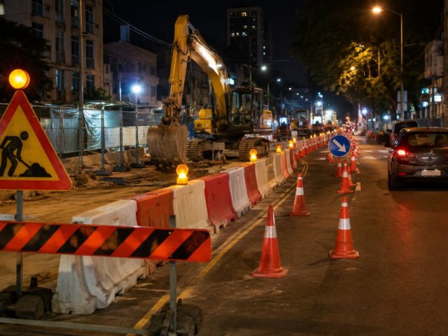 עבודות בכביש בחולון 